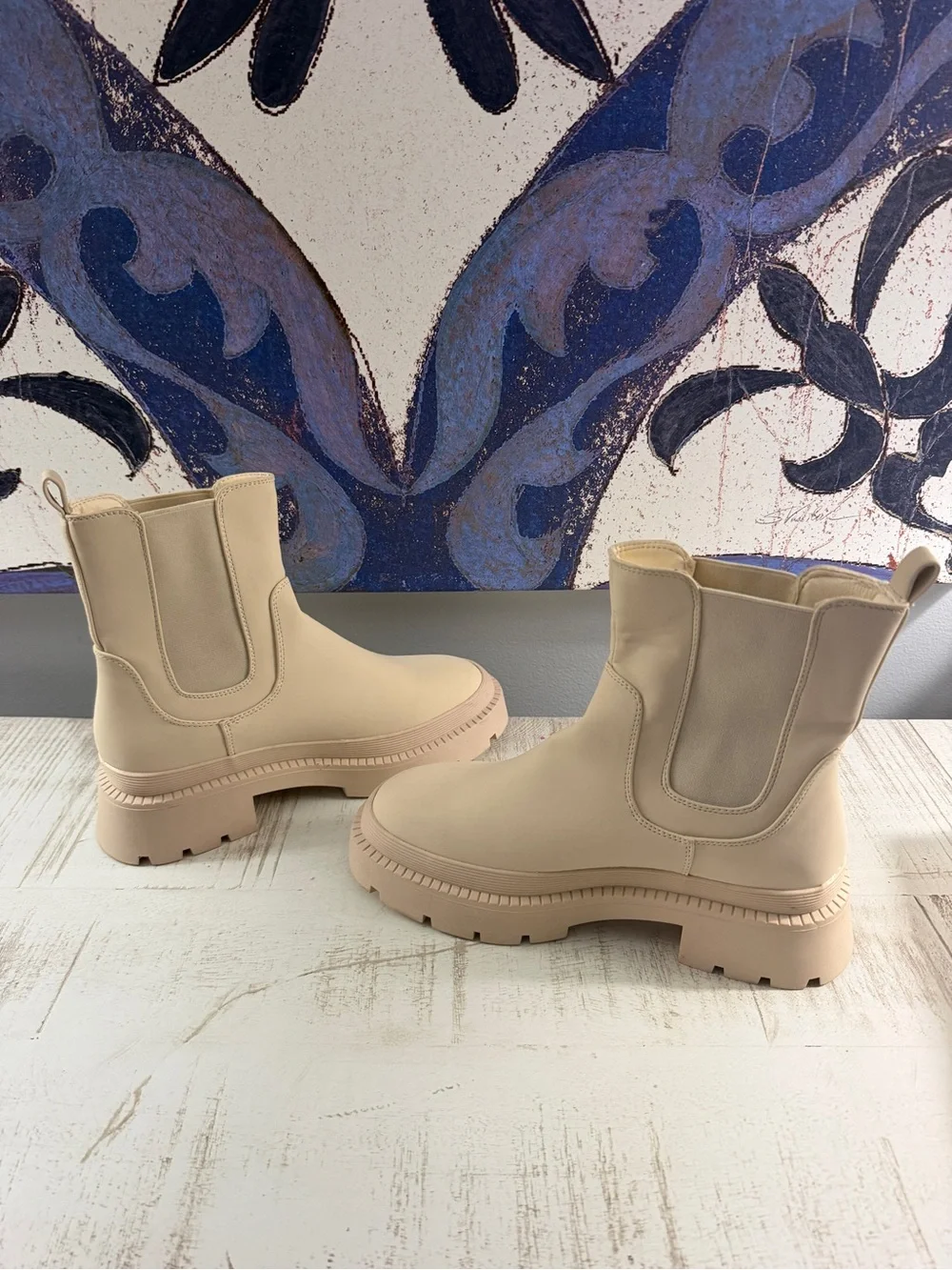 Dream Pairs Women's Neutral Beige Chelsea Ankle Boots